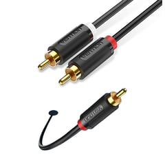 VENTION - Cable 2 Rca - 2 Rca 50cm Hifi Audio Bañado Oro Stereo Mp3 Tv