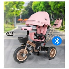 BABY HAPPY - Triciclo para Niños Asiento Giratorio Golden 2025 Rosado