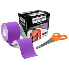 GENERICO - Cinta Kinesiológica Tape color Lila más una Tijera