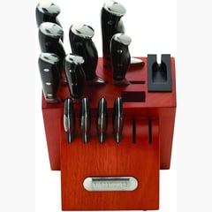 FABERWARE - Set bloque cuchillos acero inox con afilador 15 piezas Farberware Pro