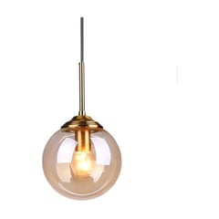 HOME NEAT - Lámpara colgante techo vintage industrial globo de cristal E27 ámbar