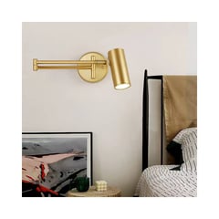 PUREPOWER - Lámpara de pared de iluminación de dormitorio plegable giratoria Oro