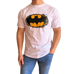 GENERICO - Polo Hombre manga corta diseño Batman - Blanco