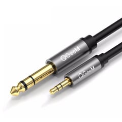 QGEEM - Cable Trs Stereo Macho 35mm - 65mm Chapado Oro Mp3 Pc 200cm