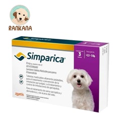 SIMPARICA - Antipulgas para Perros de 2.5 a 5 kg x 3 tabletas