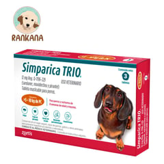 SIMPARICA - Antipulgas TRIO Perros de 5 a 10 kg x 3 tabletas