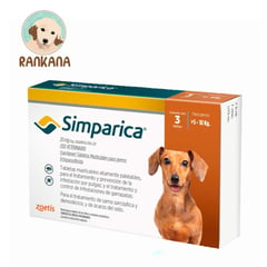 SIMPARICA - Antipulgas para Perros de 5 a 10 kg x 3 tabletas
