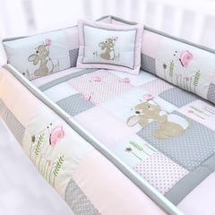 BABY MERINOS - Set de Cuna y 4 protectores 130x70cm - Conejo de Campo