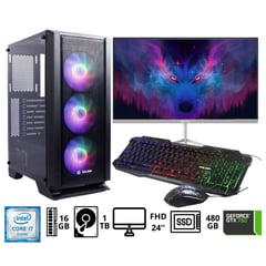 INTEL - Computadora gamer coreI7 6TH 16gb HDD 1TB SSD 480GB, V. GTX 750 DDR5 4GB M. 24''