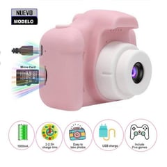 IMPORTADO - Cámara Digital para Niños Fotos y Videos FULL HD Rosado