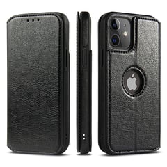 GENERICO - Funda de Cuero PU Para Iphone 13 Con Tapa Magnética Tarjetero - Negro