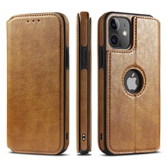 GENERICO - Funda de Cuero PU Para Iphone 13 Con Tapa Magnética Tarjetero - Marrón