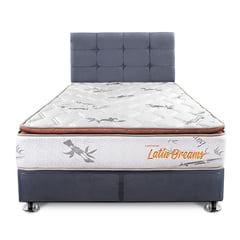 COLCHONES LATIN DREAMS - Dormitorio Classic Pillow Top 2 Plz + 2 Almohadas de Fibra + Protector