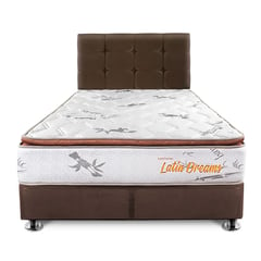 COLCHONES LATIN DREAMS - Dormitorio Classic Pillow Top 2 Plz + 2 Almohadas de Fibra + Protector