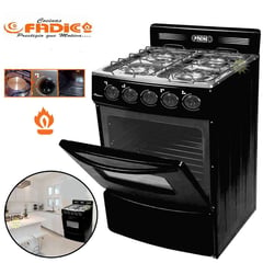 FADIC - Cocina con respaldar y Horno 20 Sami 4H Negro