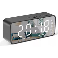 GENERICO - Reloj Despertador Digital Bocina Bluetooth Negro Y Radio Fm