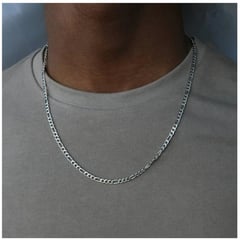 SIFRAH SHOP - Collar para hombre cadena de acero plateado tipo cartier