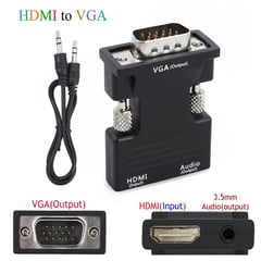 GENERICO - Adaptador Convertidor HDMI a VGA Audio 3.5 mm HD 1080p