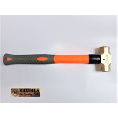 M MAXIMUS TOOLS PROFESSIONAL - COMBA DE BRONCE ANTICHISPA DE 1.0 LB CON MANGO FIBRA DE VIDRIO