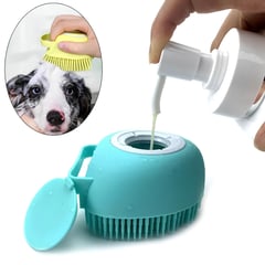 GENERICO - Cepillo para Perros de Silicona con Dispensador de Shampoo