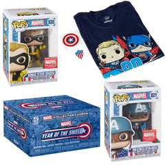 FUNKO - Pop Marvel Collector Box Captain America 80th Year