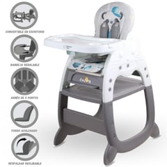 CONFORT - Silla De Comer 3 En 1 Para Bebé «gato» Gray