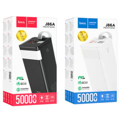 HOCO - Power Bank 50000mAh J86A Pantalla digital LED Blanco De Calidad