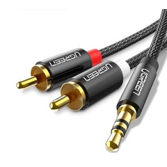 UGREEN - Cable PREMIUM 35mm TRS RCA Nylon HiFi 1m PC Tv