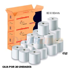 GALLOS - Papel Termico Contometro Gallo 80mm x 83mts 48 gr