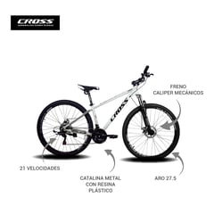 CROSSBIKE - Bicicleta Aro 27.5 Vigorous Gris