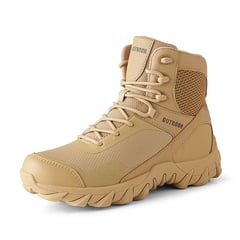 BLWOENS - Botas militares de alta calidad para hombre botines de combate-Café