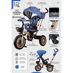 BABY HAPPY - Triciclo Multietapas para niños Cross Bh Usb Bluetooth Blue