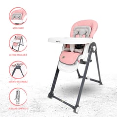 BABY HAPPY - Silla de Comer Graduable »RIZZO» PINK