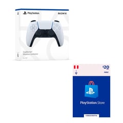 MANDO INALAMBRICO DUALSENSE PS5 BLANCO MAS GIFT CARD 20 DOLAR