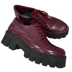 LE NOIR - Oxfords Mujer JULY Cuero Vegano Vino