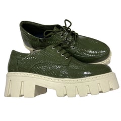 LE NOIR - Oxfords Mujer JULY Cuero Vegano Verde