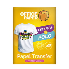 OFFICE PAPER - Papel Fotográfico Transfer A4 Colores Claros 05 Hojas