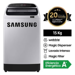 SAMSUNG - Lavadora Samsung 15 Kg Carga Superior WA15T5260BYPE Gris