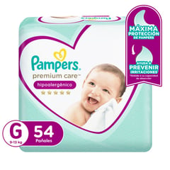 PAMPERS - Pañales Premium Care Talla G 54 unidades