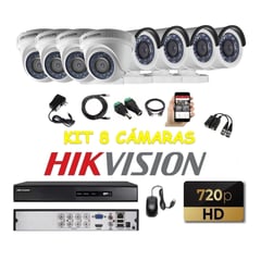 HIKVISION - Kit 8 Cámaras Seguridad HD