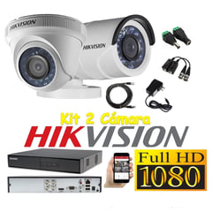 HIKVISION - Kit 2 Cámaras Seguridad FULLHD