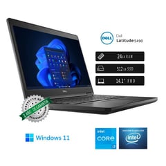 DELL - Laptop Empresarial Latitude 5490 Ci7 8va 24GB RAM 512GB SSD Reacondicionado 1 año garantia