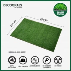 DECORPLAS - Grass Sintético Decograss Modelo Garden 20Mm Verde 200X250