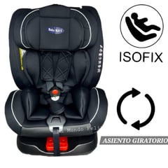 BABY KITS - Silla de Auto para Bebe Niños Asiento Giratorio Isofix Black
