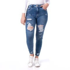 PIONIER - Pantalon Clasico Denim Stretch Mujer Yveth