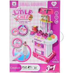 WANDERLONG - 3en1 Little Chef Pequeño Gourmet Playset Niños Juguetes Rosa