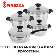 FINEZZA - SET DE OLLAS ANTONELLA 8 PZAS FZ-1004TS-IN