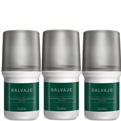 ESIKA - Pack x3 SALVAJE desodorante roll on de masculino 50ml