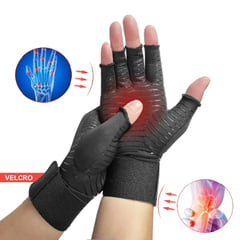 GENERICO - GUANTES con Fibra de Cobre de compresión con Sujetador Velcro