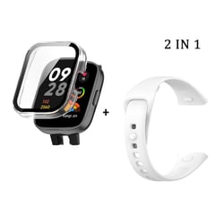 GENERICO - Bumper con Vidrio Clear + Correa para Redmi Watch 3 - Blanco